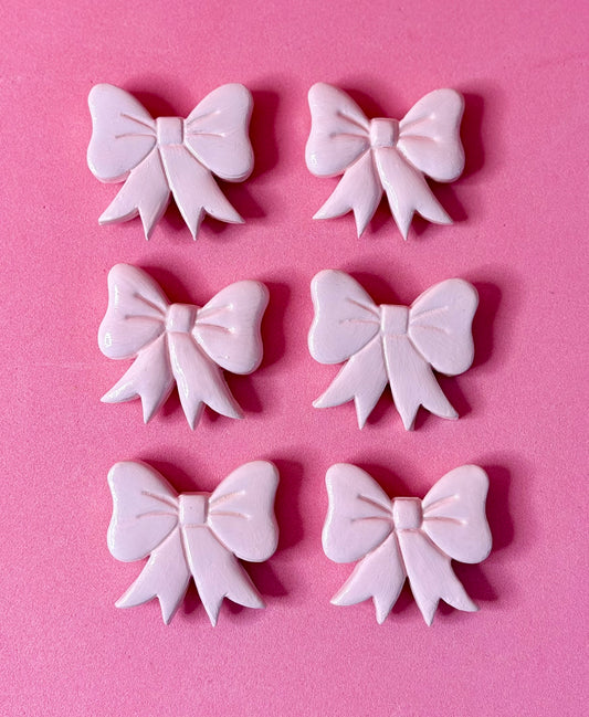 LIGHT PINK BOW MAGNETS (pack of 6)